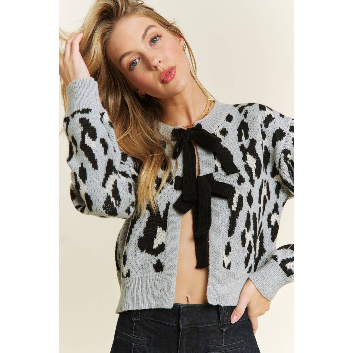 Purrfect Bow Knit Cardigan