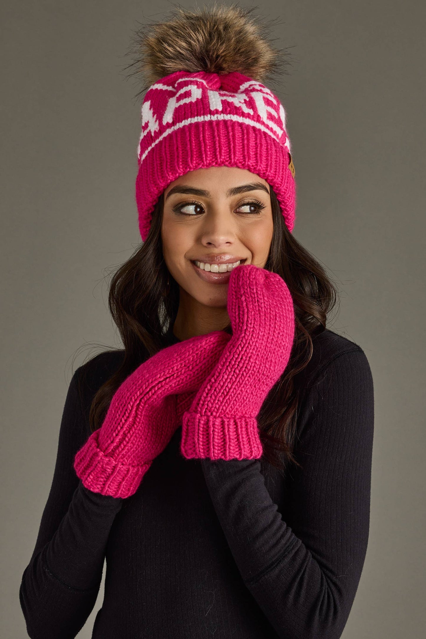 Hot Pink Aprés Pom Hat