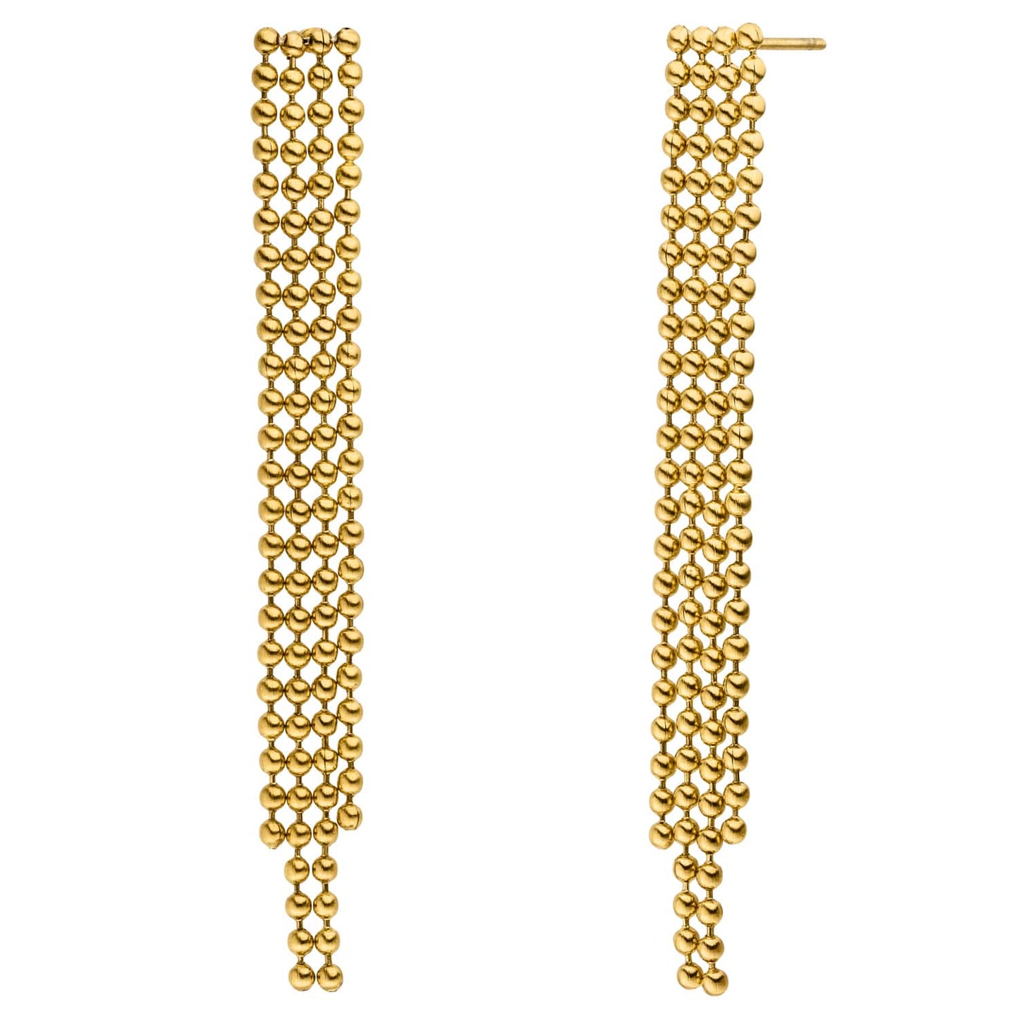 Hanging Beads Stud Earrings | 18K Gold Plated