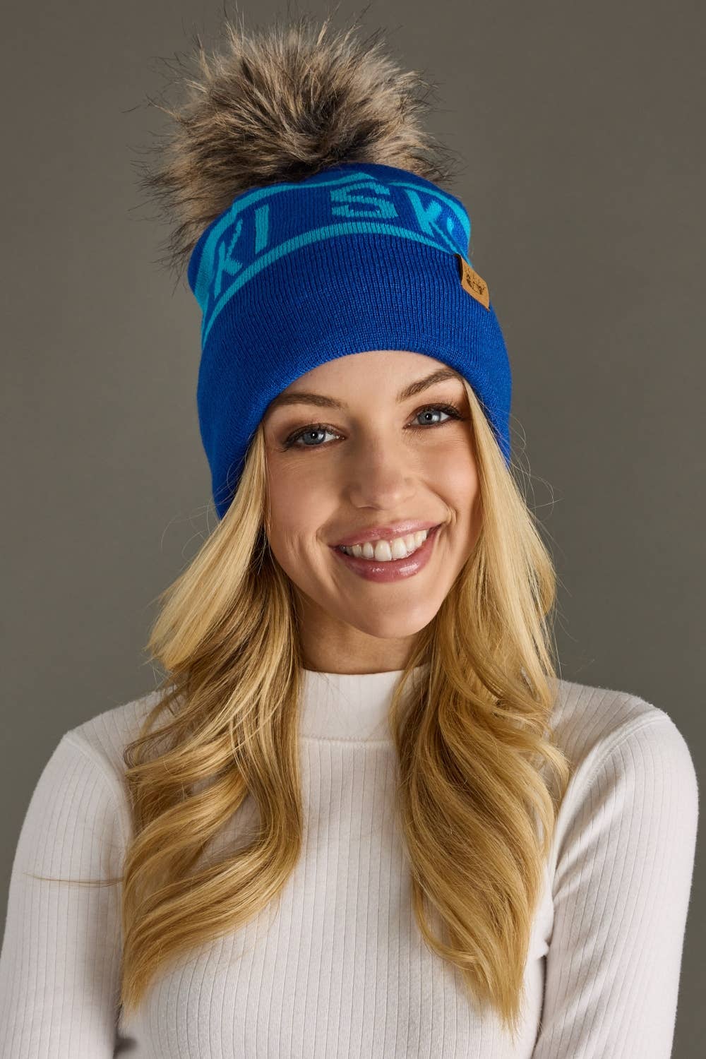 Royal Blue Ski Pom Hat