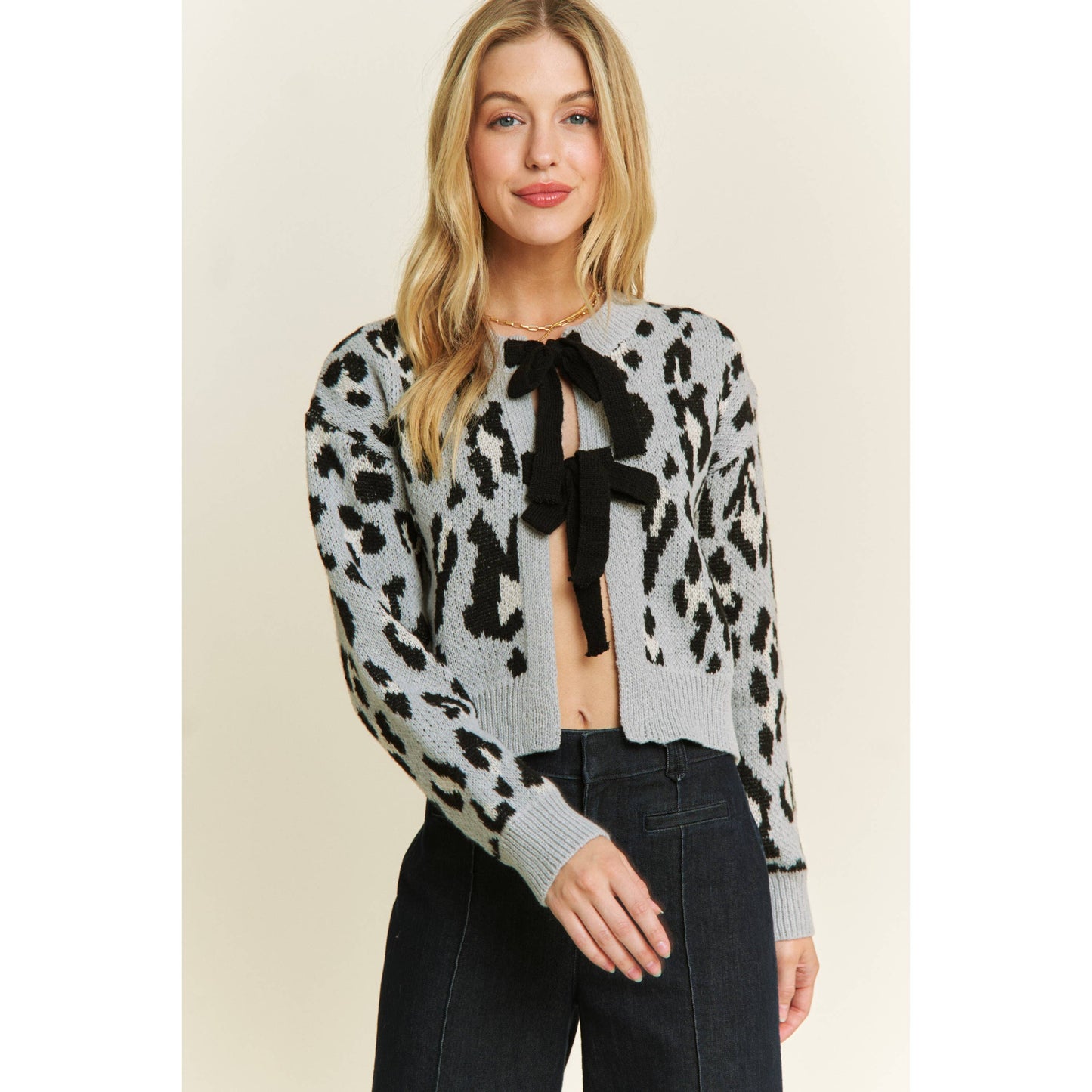 Purrfect Bow Knit Cardigan