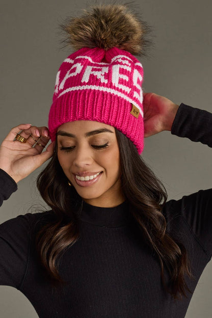 Hot Pink Aprés Pom Hat
