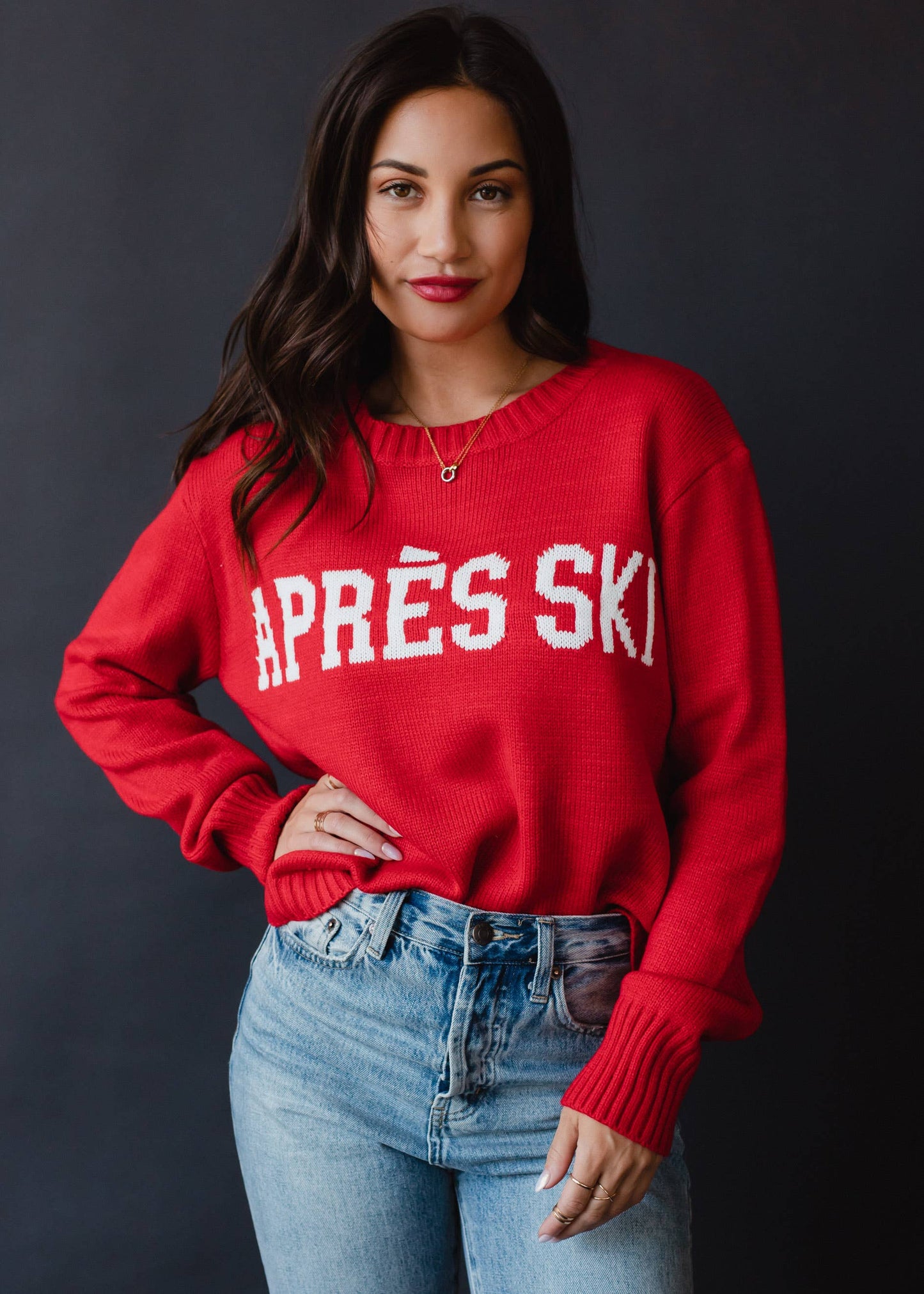 Red Aprés Ski Sweater