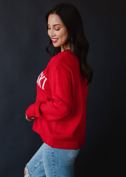 Red Aprés Ski Sweater