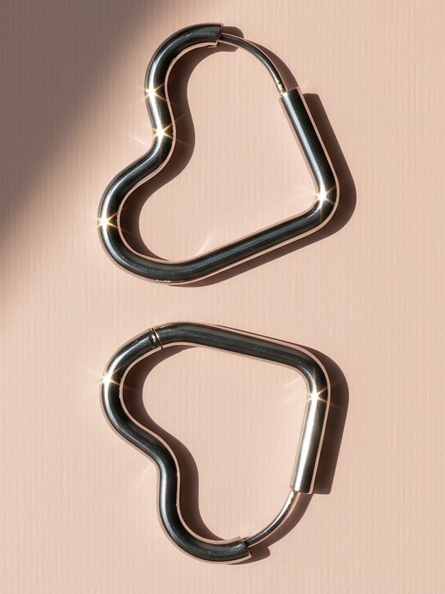 Sassy Heart Hoops Earrings: Silver