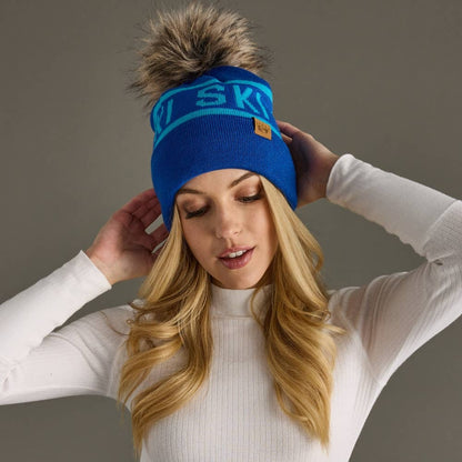 Royal Blue Ski Pom Hat