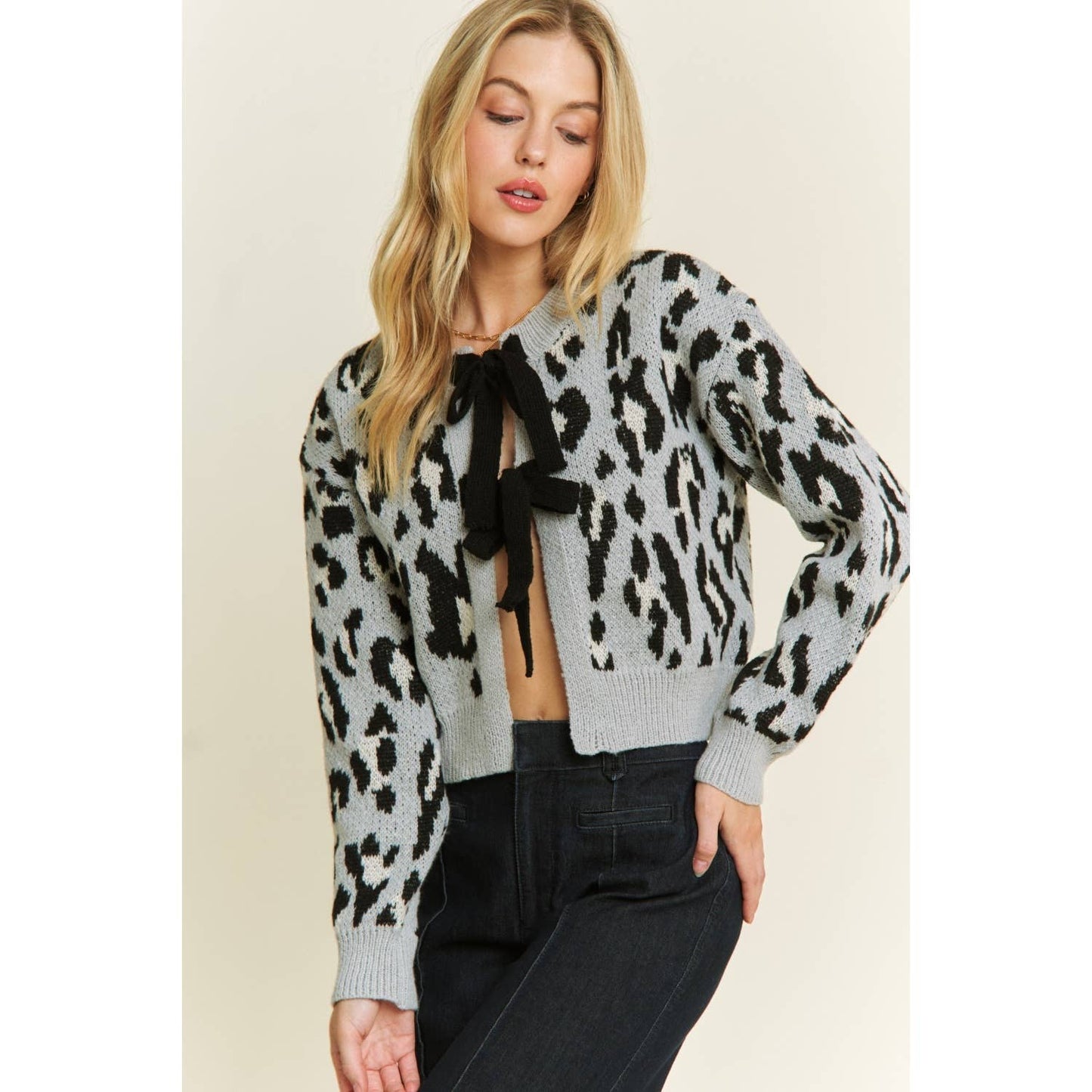 Purrfect Bow Knit Cardigan