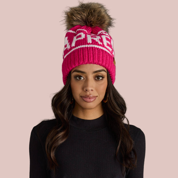 Hot Pink Aprés Pom Hat