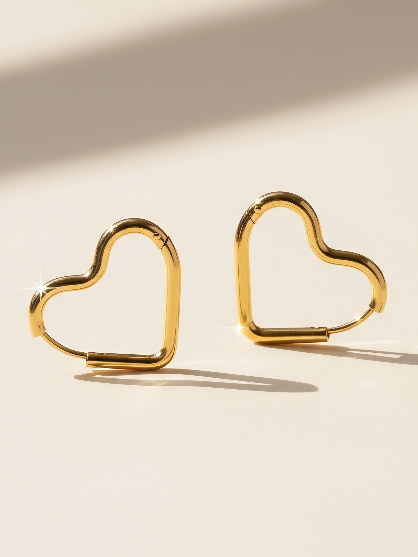 Sassy Heart Hoops Earrings | 18K Gold Plated