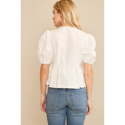 Snowy Bows & Babydoll Blouse