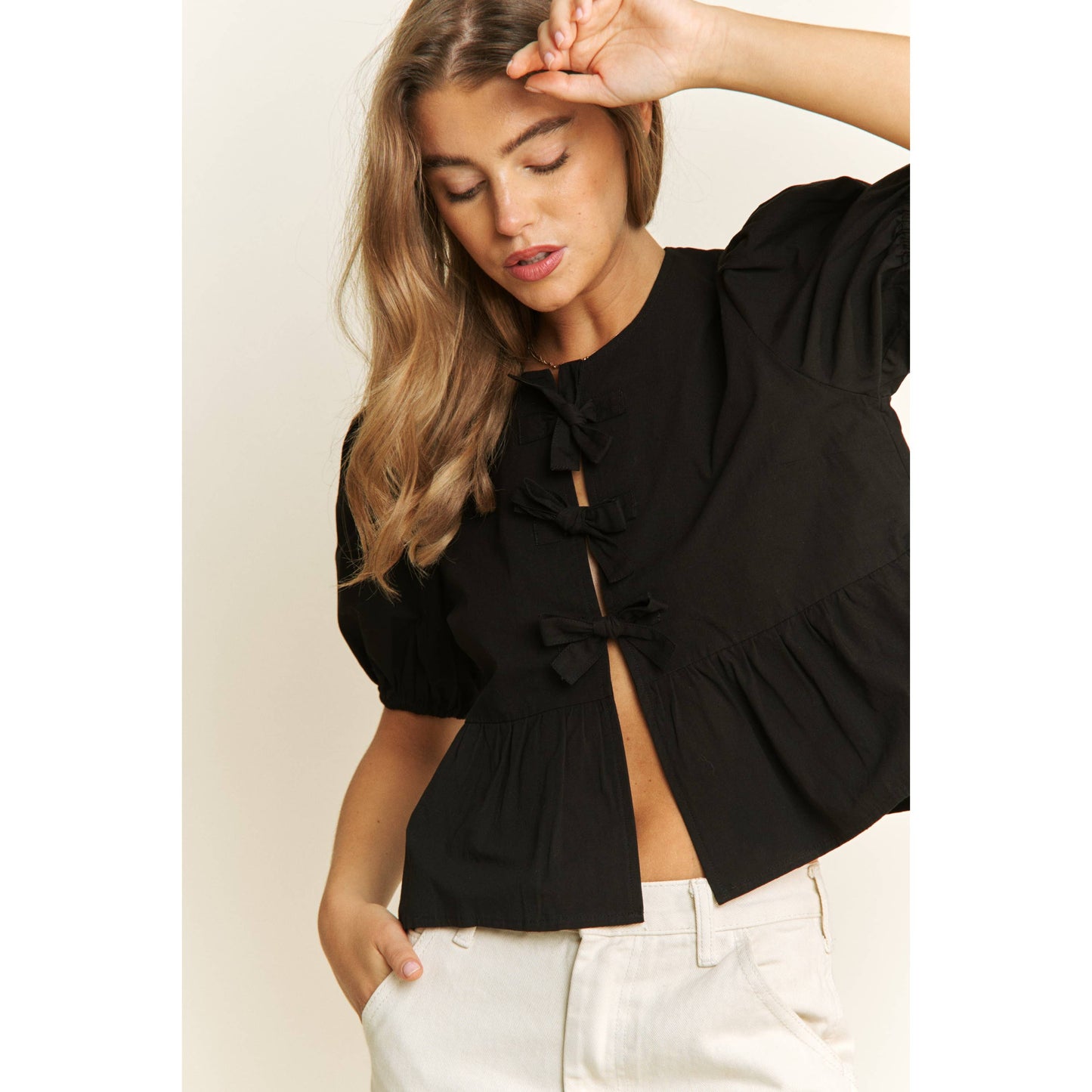 Midnight Bows and Babydoll Blouse